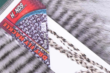 Hends Dry Fly Hackle - Schwarz/Weiß DFH301 