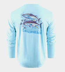 Grundéns Twin Tuna LS Tech Tee UPF 50+ Sonnenschutz Shirt aquamarine 