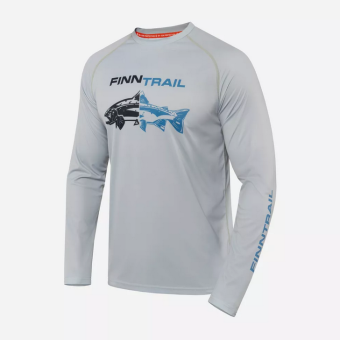 Finntrail WAVE Fish Langarmshirt, Grau Sonnenschutz UPF 50+ 