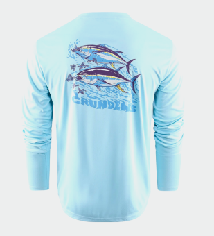 Grundéns Twin Tuna LS Tech Tee UPF 50+ Sonnenschutz Shirt aquamarine 