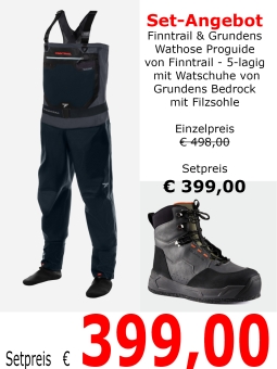 Finntrail PROGUIDE Wathose 5-lagig Set mit Grundens Watschuh 