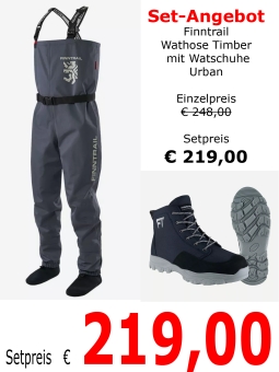 Finntrail TIMBER Set Wathose 4-lagig Dunkelgrau mit Urban Watschuh 